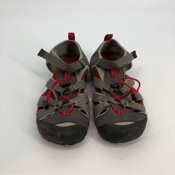 KEEN Kids Seacamp II Sandal in Magnet Racing Red Size 6 - Picture 7 of 10